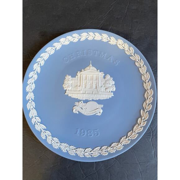 Vtg Wedgwood Jasperware Blue White Christmas Collector Plate 1985 Tate Gallery - Picture 1 of 5
